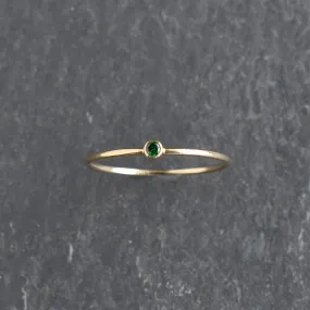 Green CZ Stacking Ring - May Emerald Birthstone