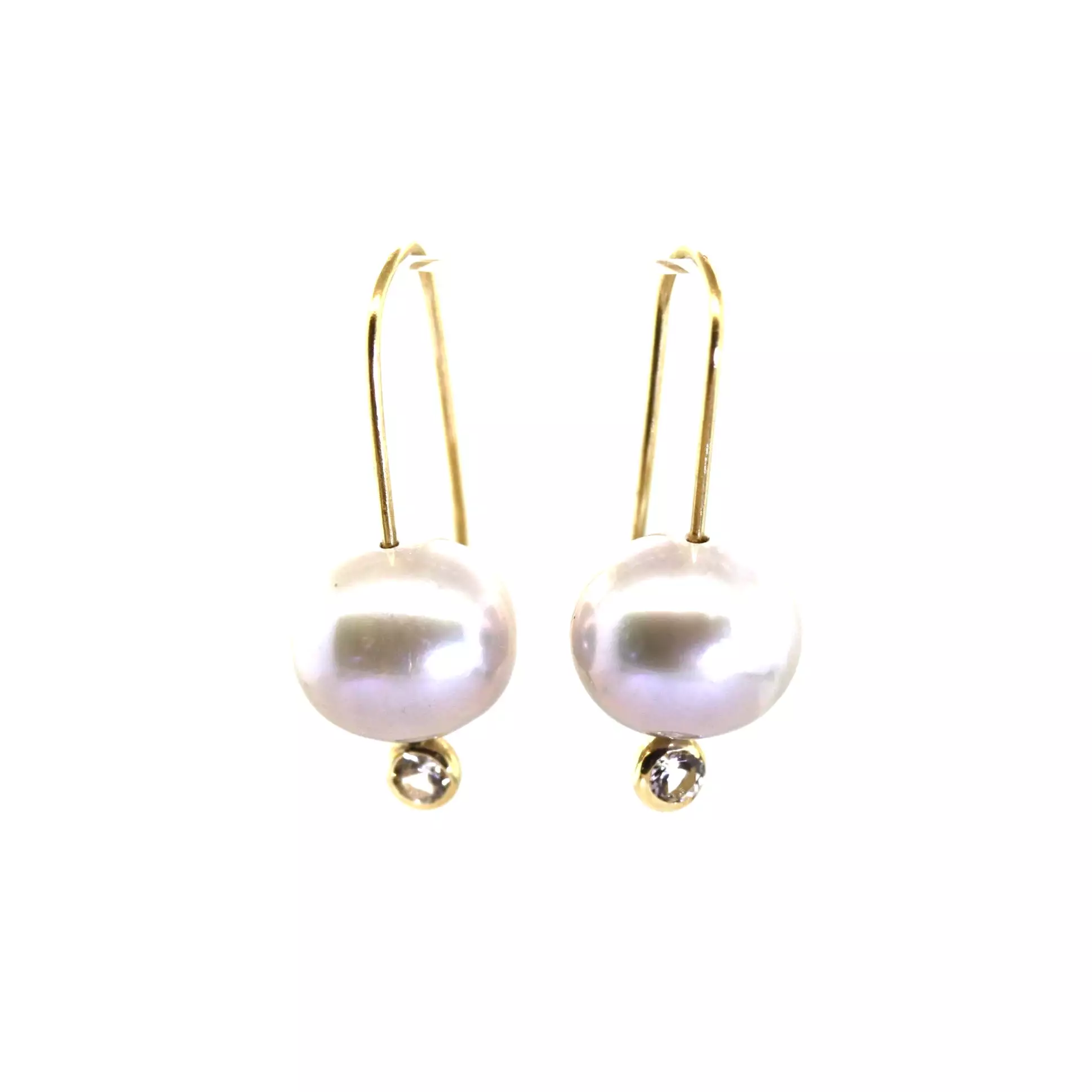 Grey Pearl & Sapphire Earrings