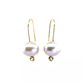 Grey Pearl & Sapphire Earrings