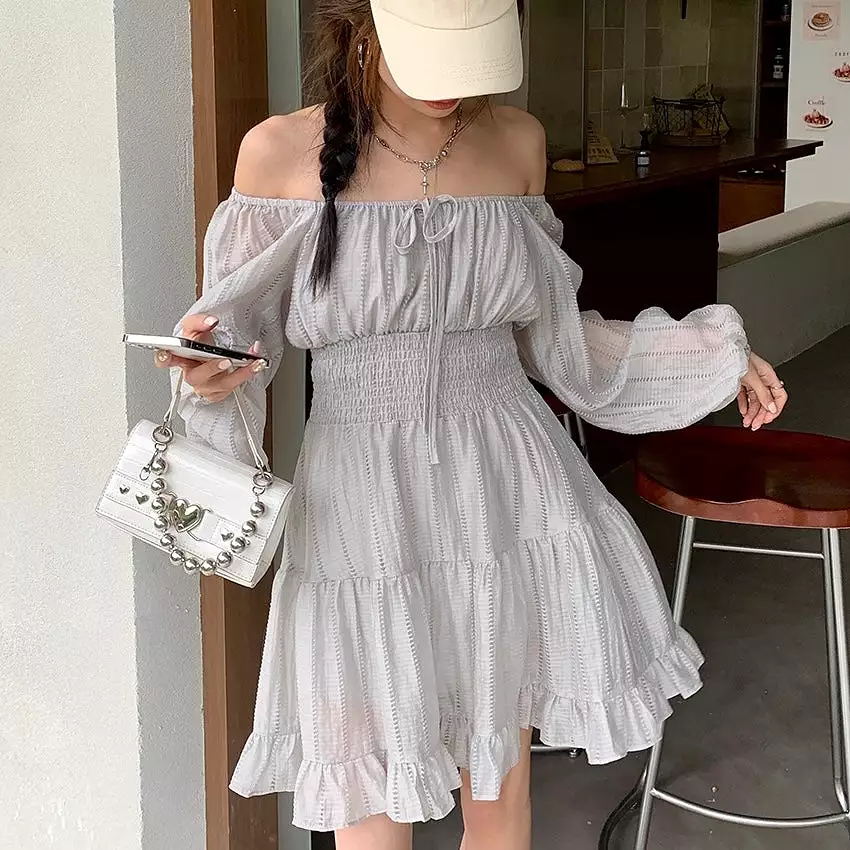 Grey Ruffle Dress