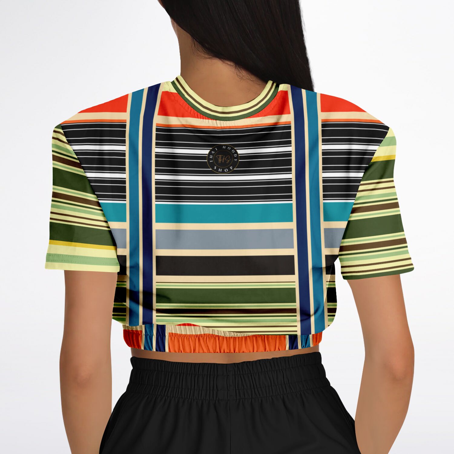 Happy Tequila Sunrise Short Sleeve Cropped Eco-Poly Sweater