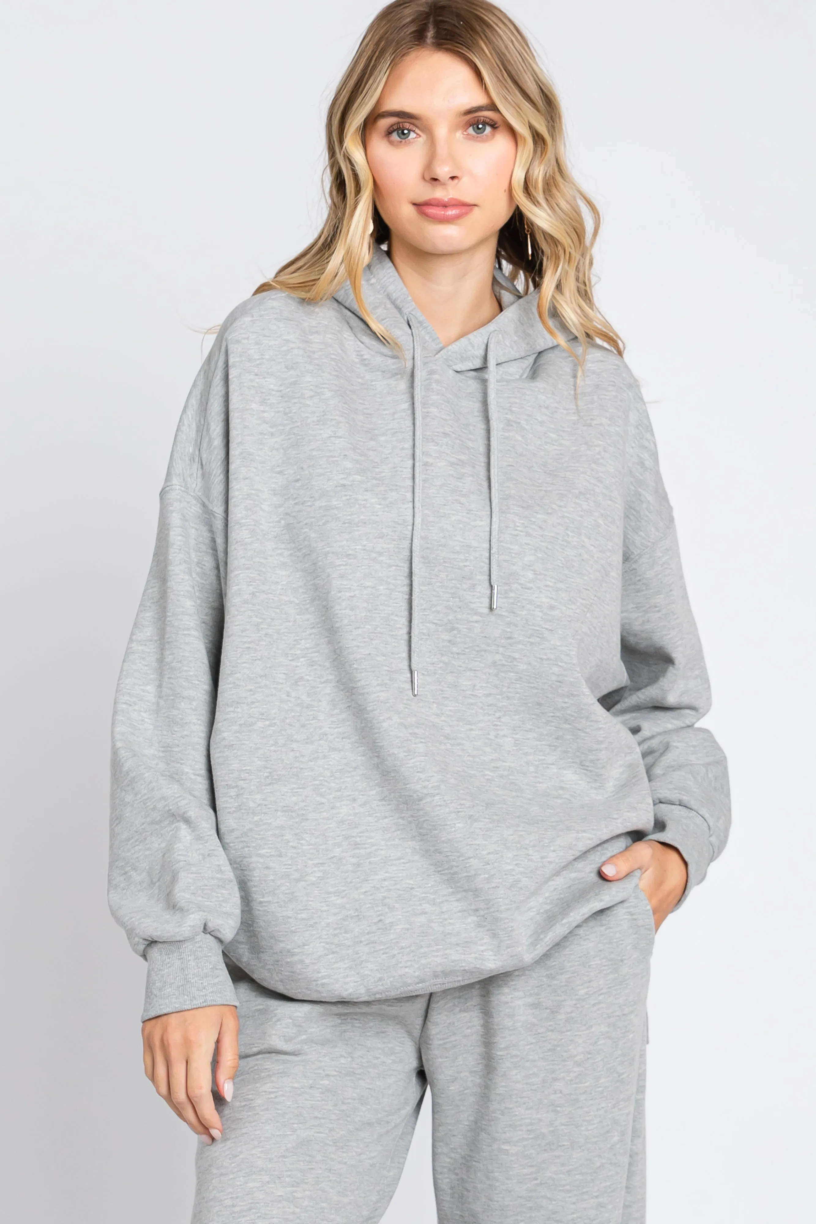 Heather Grey Drawstring Hoodie