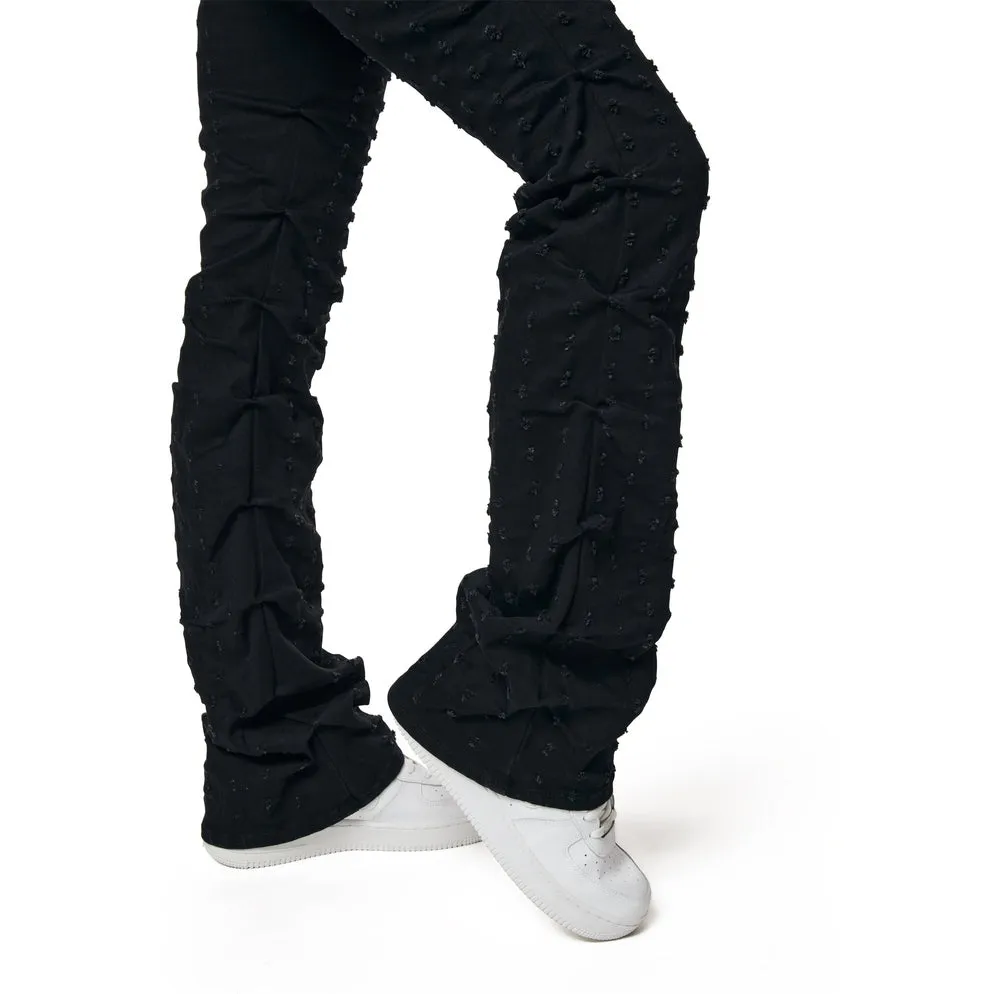 High Rise Bootcut Punched Jeans - Deep Black