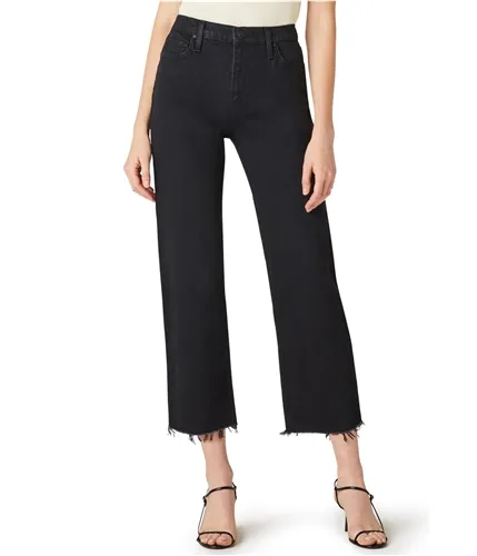 Hudson Womens Frayed-Hem Cropped Jeans