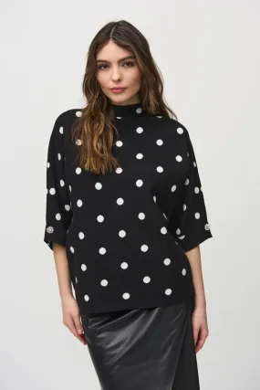 Jacquard Sweater Dot Print Top