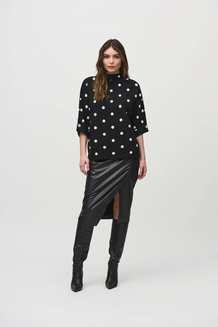 Jacquard Sweater Dot Print Top