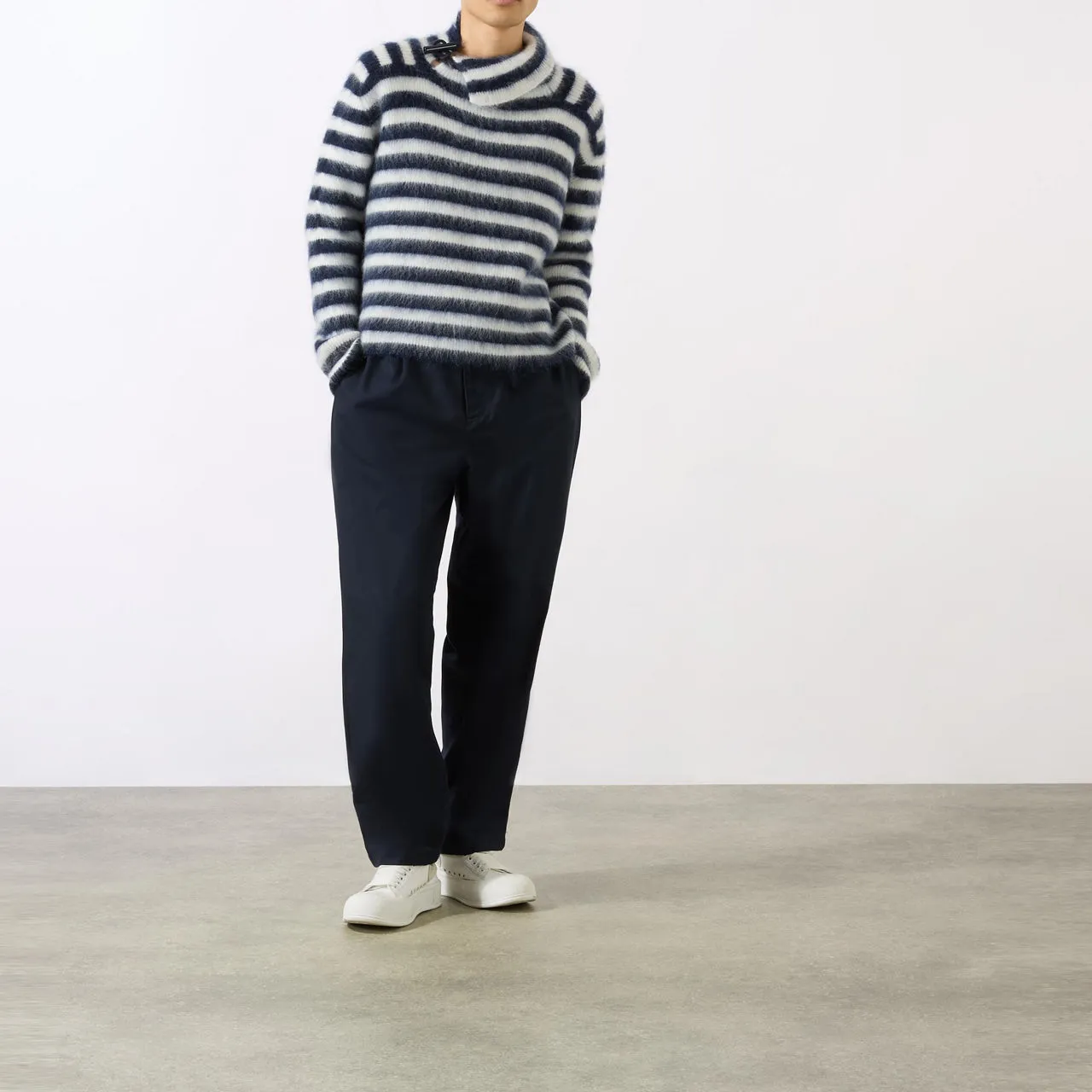 JACQUEMUS Marina Striped Sweater - Navy  White