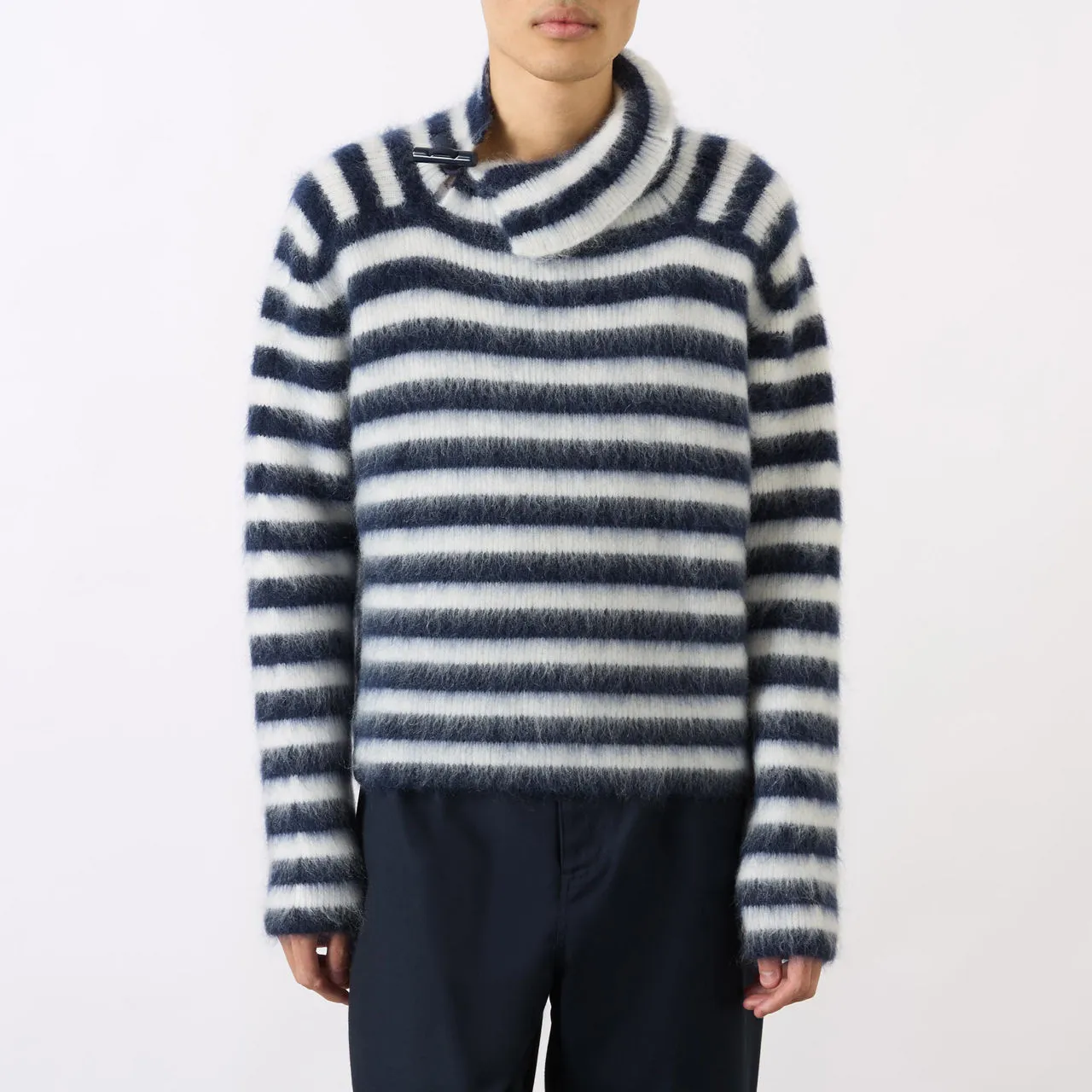 JACQUEMUS Marina Striped Sweater - Navy  White