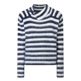 JACQUEMUS Marina Striped Sweater - Navy  White