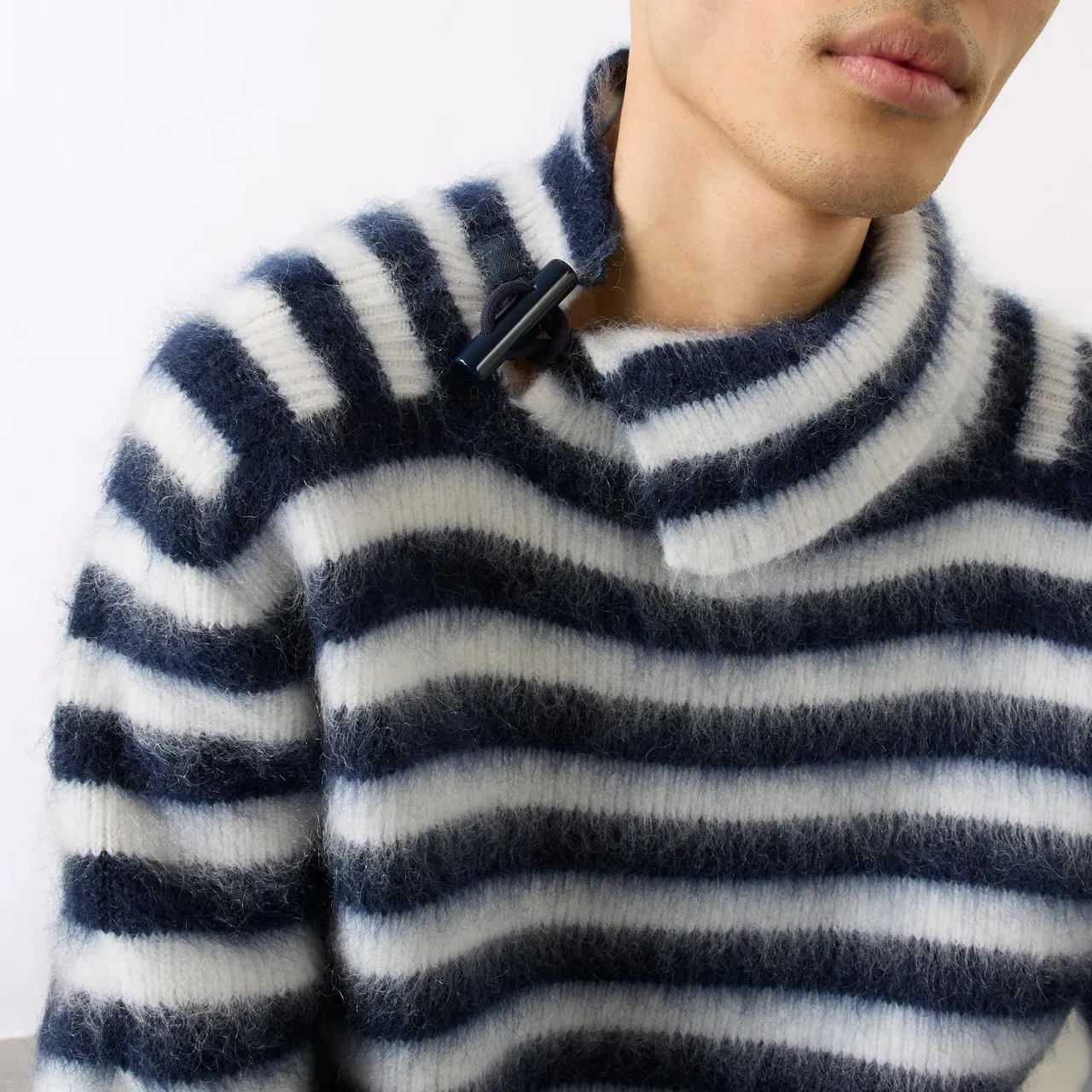 JACQUEMUS Marina Striped Sweater - Navy  White