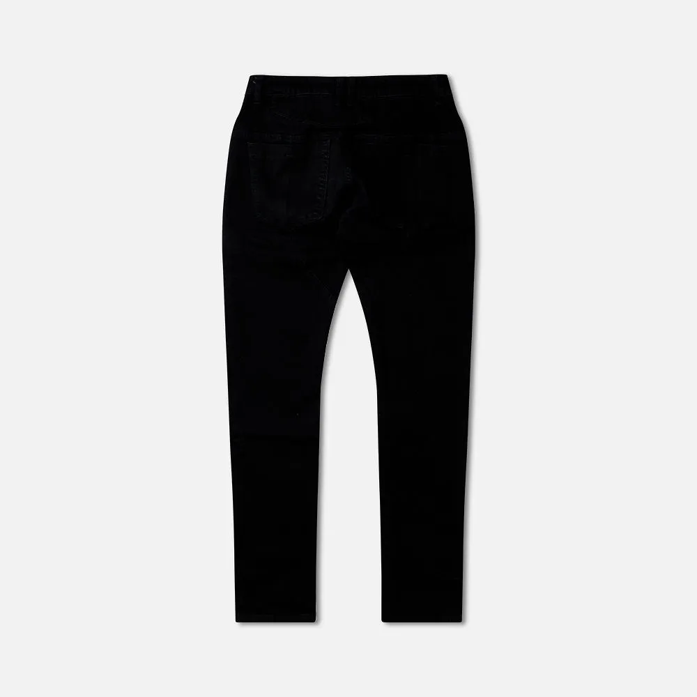 Jet Black Denim 3d Slim Tapered Jeans