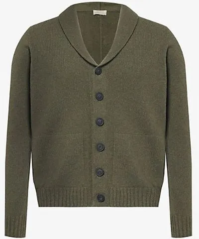 John Smedley Mens Wood Green Shawl-collar regular-fit recycled-cashmere and wool cardigan