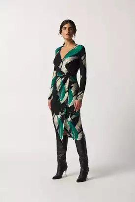 Joseph Ribkoff Abstract Print Wrap Dress - 233127