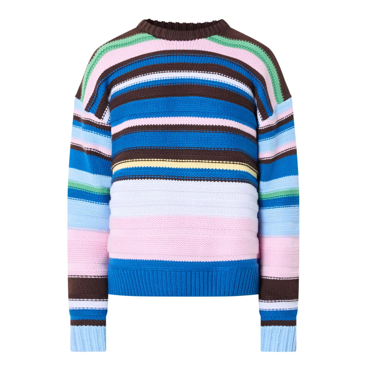 JW ANDERSON Striped Boxy-Fit Sweater - Blue