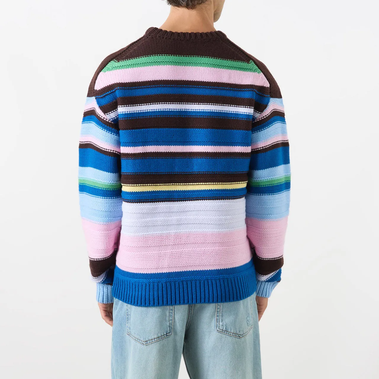 JW ANDERSON Striped Boxy-Fit Sweater - Blue