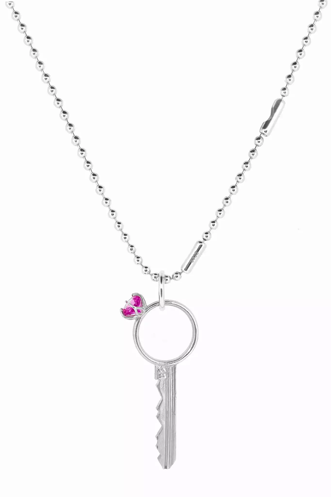 K Hole Necklace | Pink Sapphire