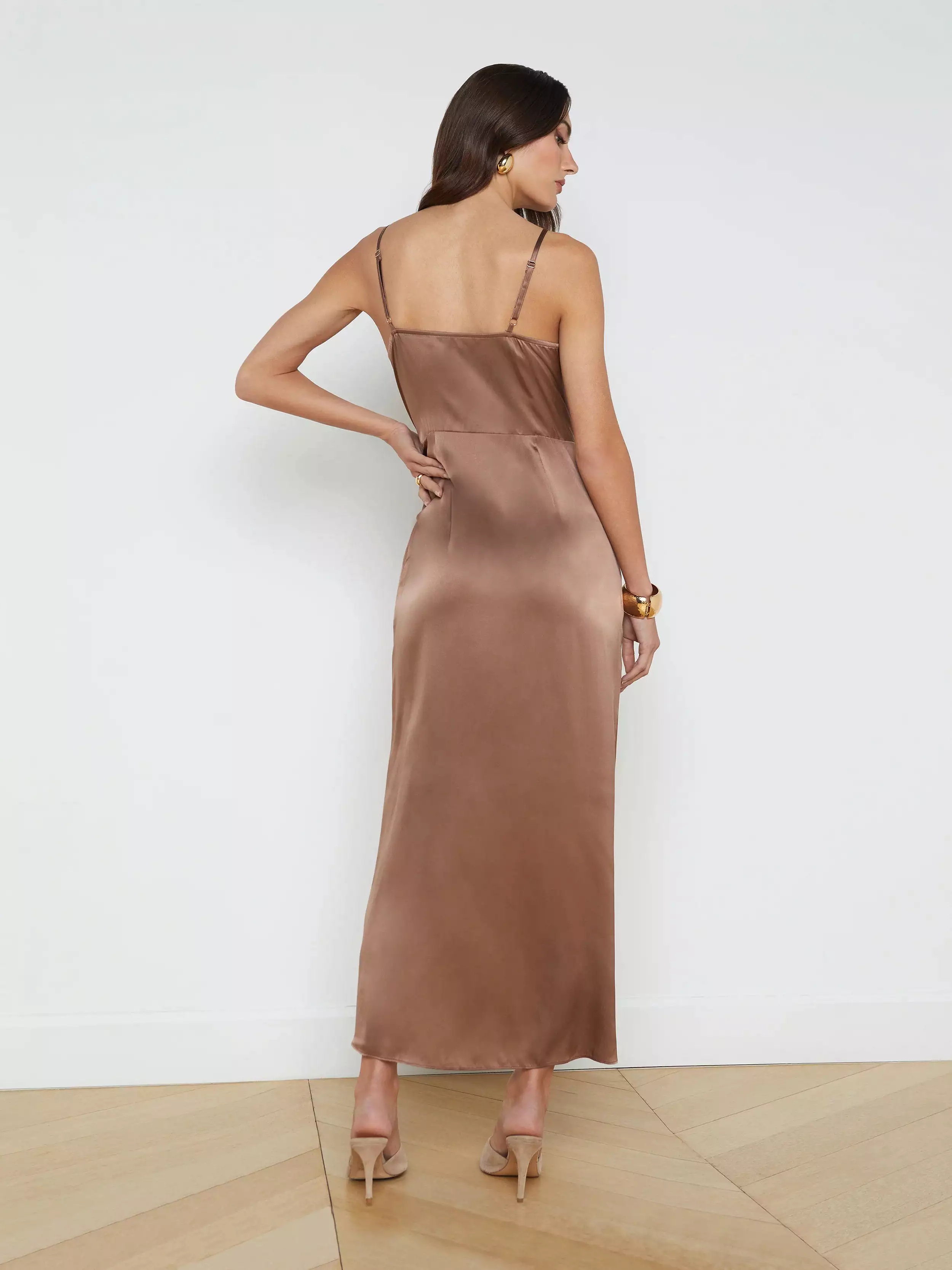 L’agence - Amilia Silk Wrap Dress - Sparrow