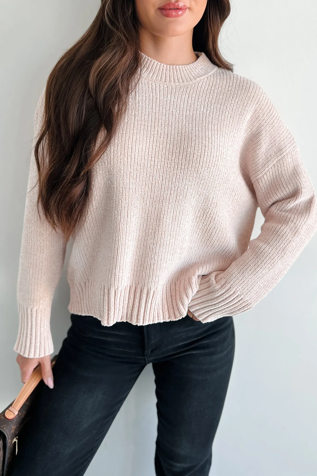 Latte Sippin' Chenille Sweater (Oatmeal)