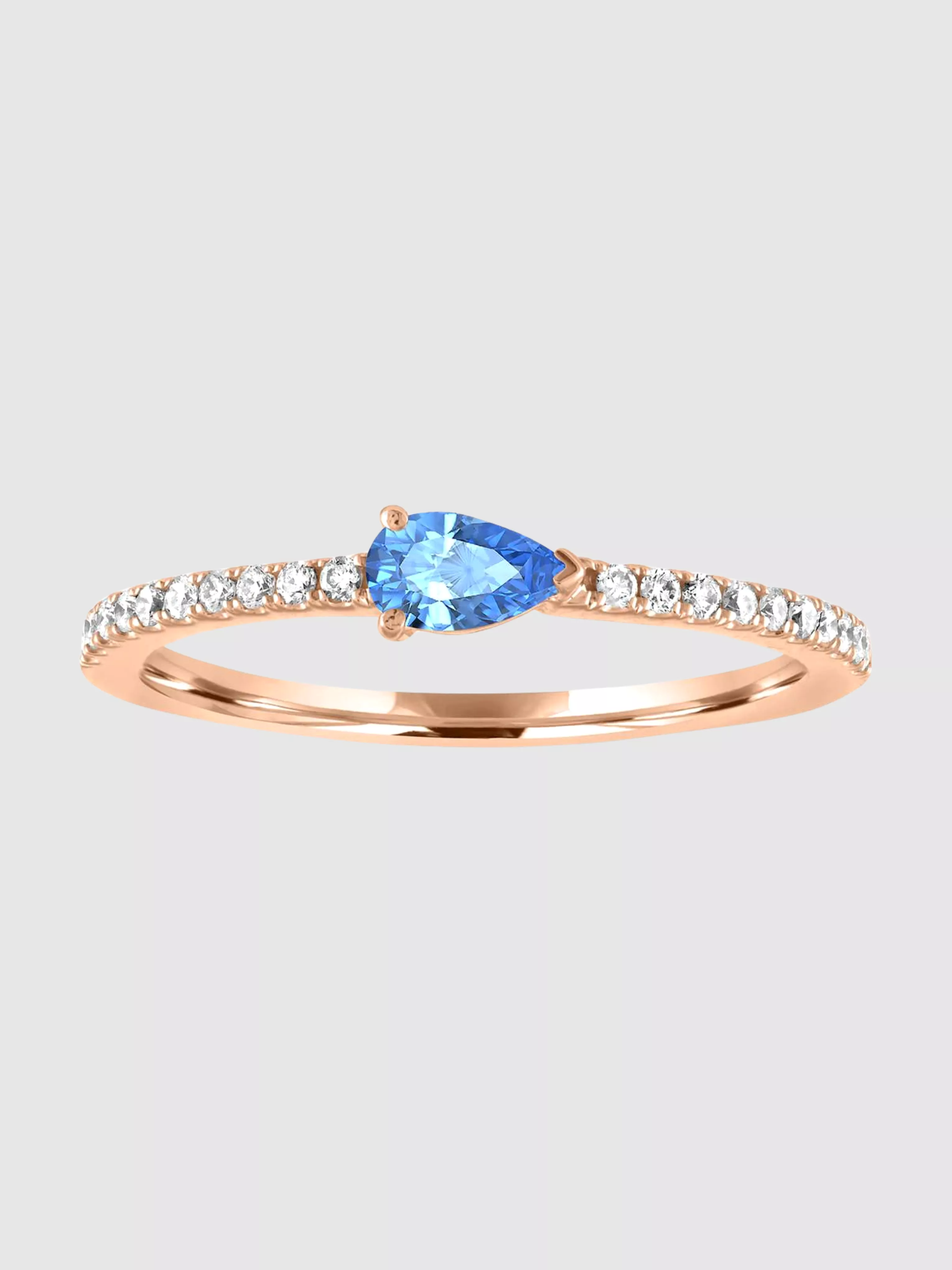 Layla Ring - Rose Gold & Blue Topaz