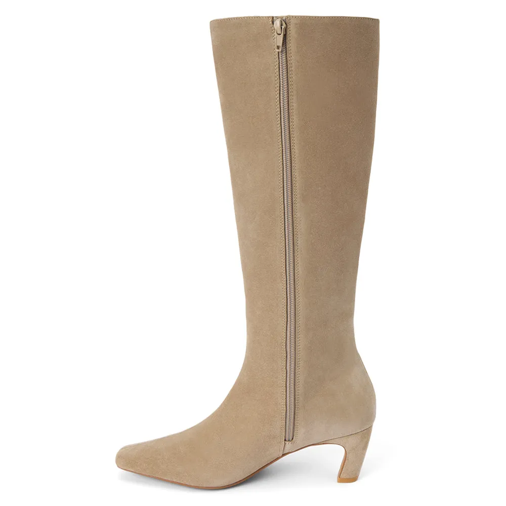 Loft Square Toe Zippered Platform Boots