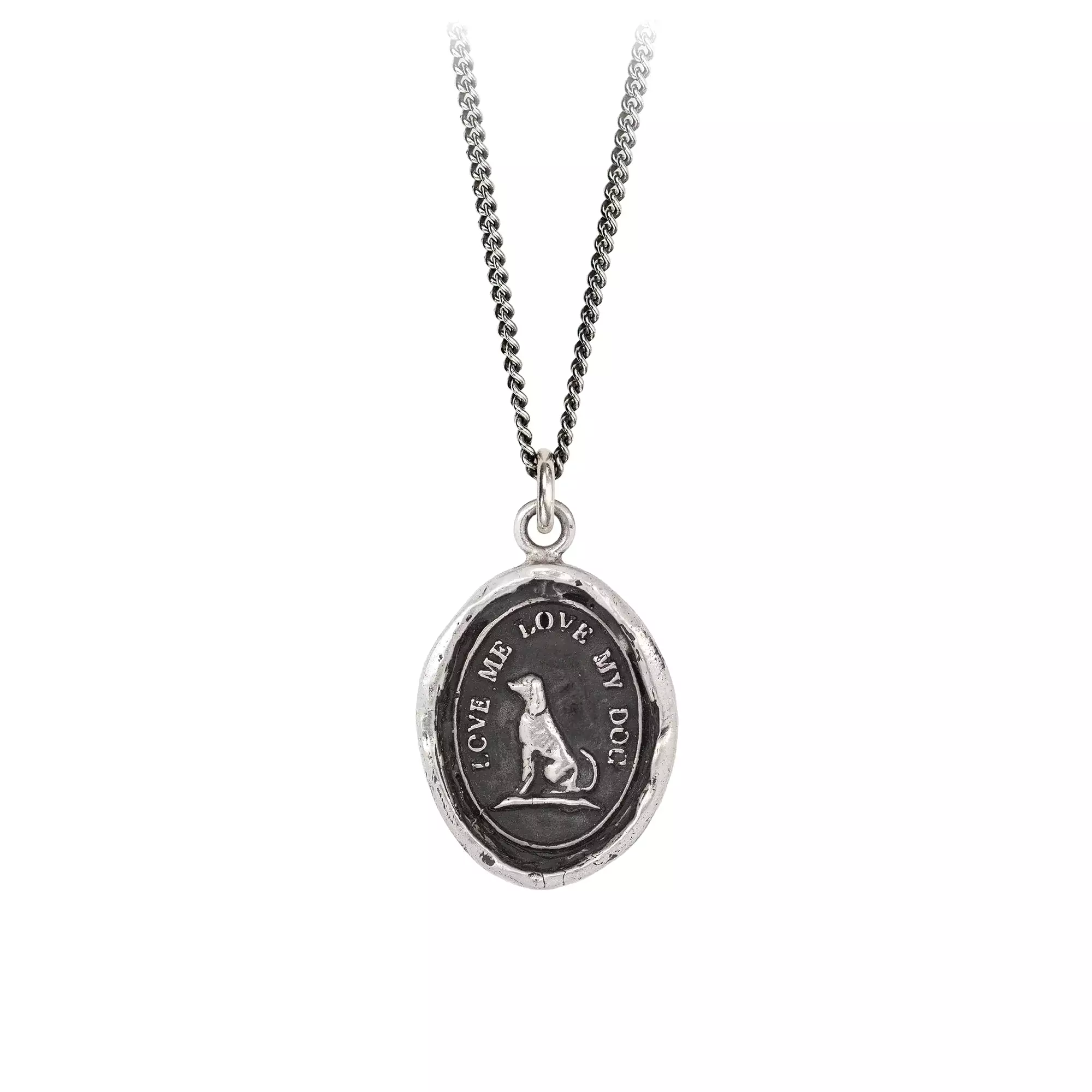 Love My Dog Necklace Talisman Necklace (Sterling Silver 20