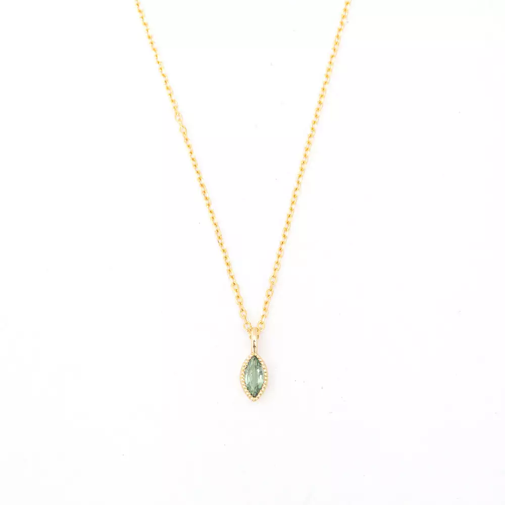 Marquise Green Sapphire Wisp Necklace