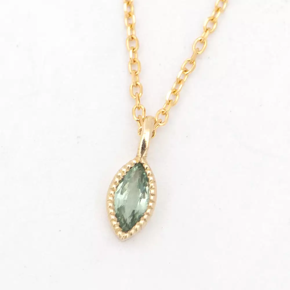 Marquise Green Sapphire Wisp Necklace