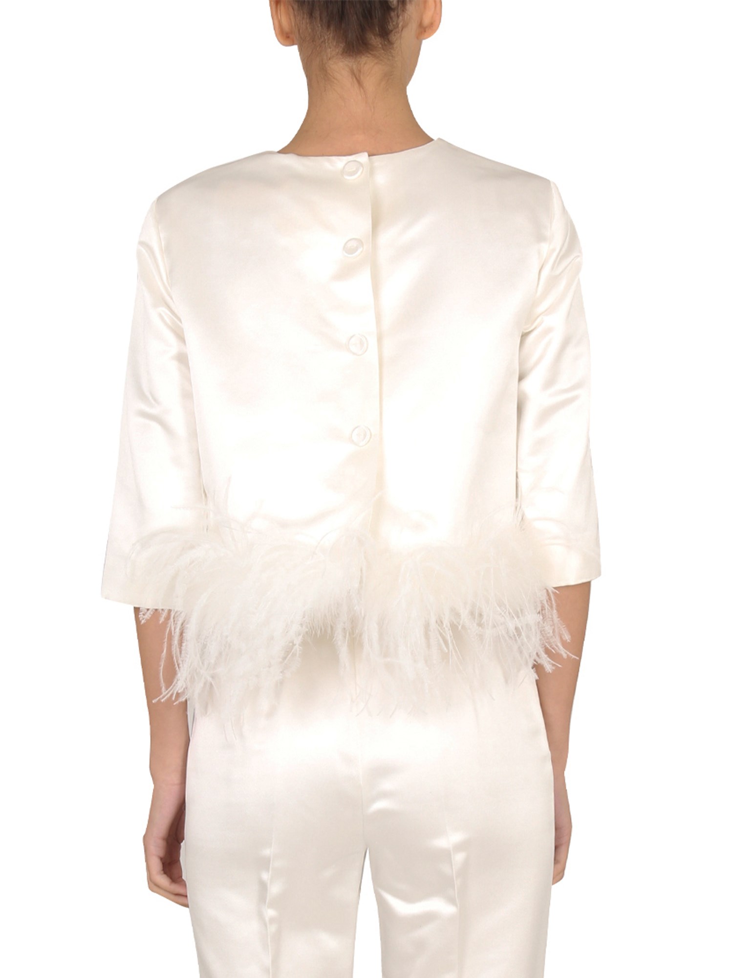 MAX MARA    SATIN FEATHER BLOUSE