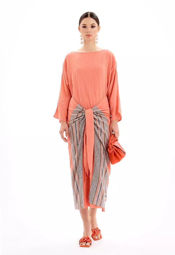 Maxi Wrap Dress With Self Tie Detail - Ramadan Style