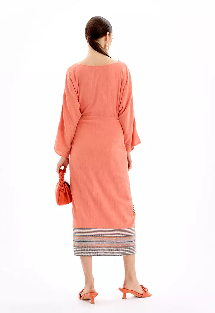 Maxi Wrap Dress With Self Tie Detail - Ramadan Style