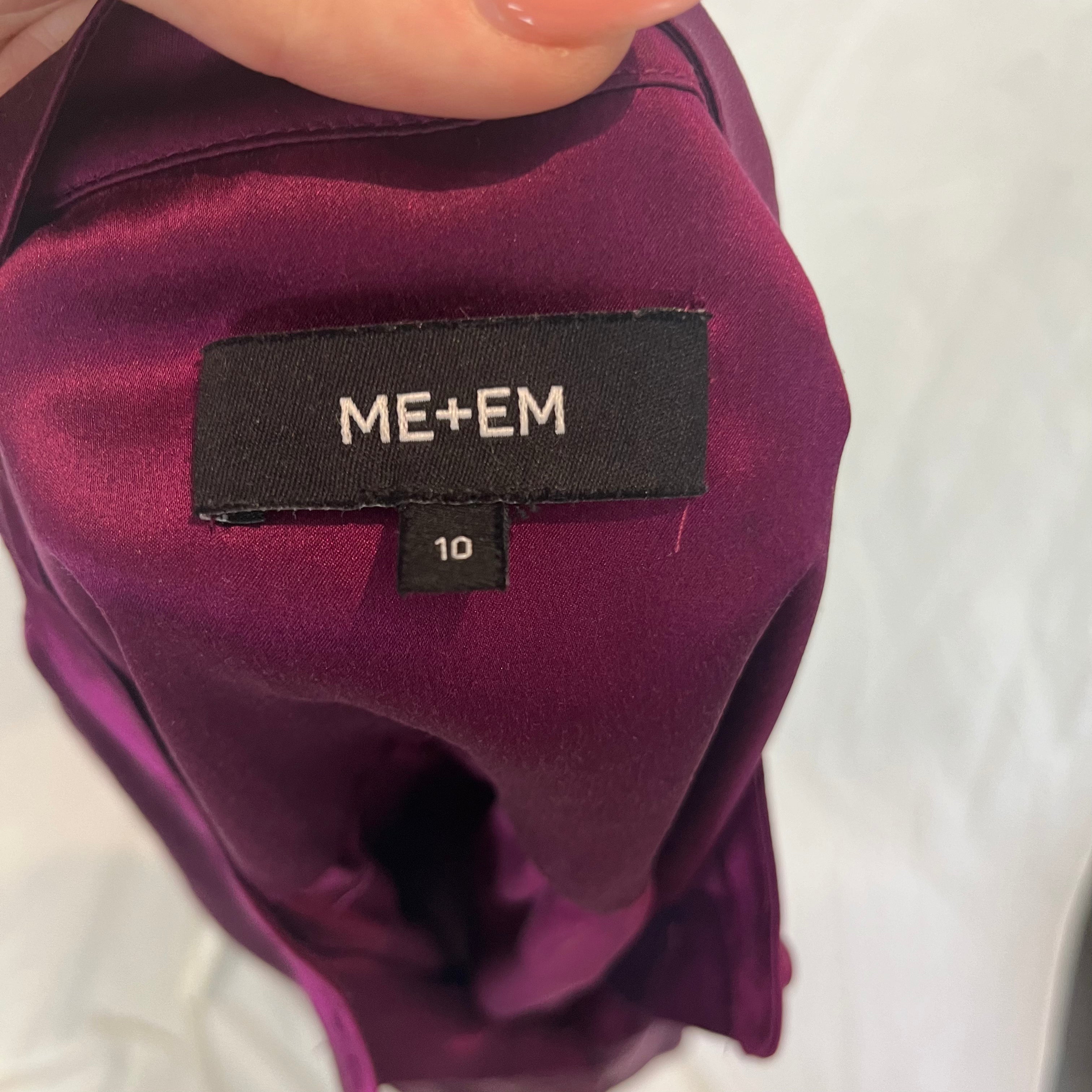 Me&Em Violet Silk Satin Blouse S