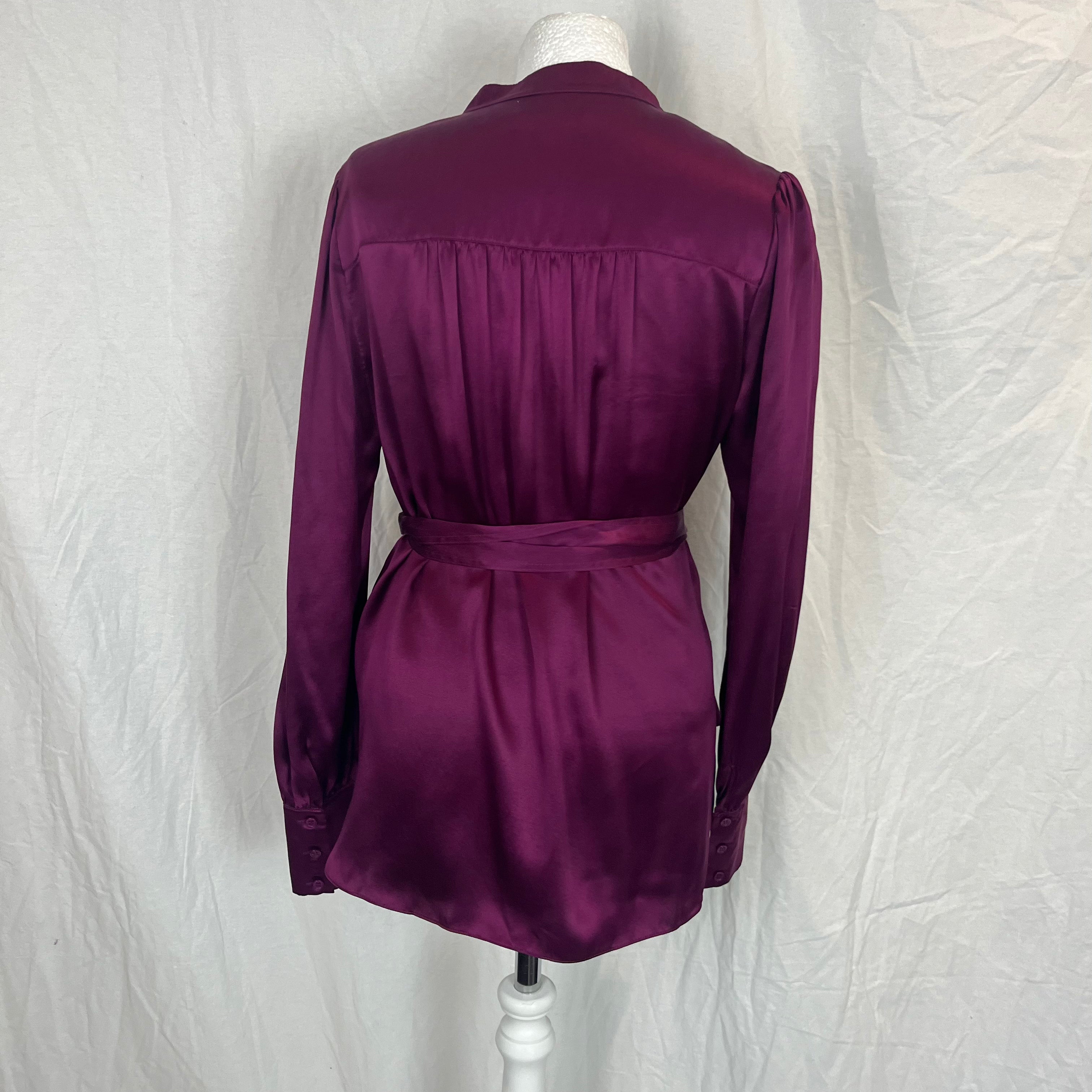 Me&Em Violet Silk Satin Blouse S