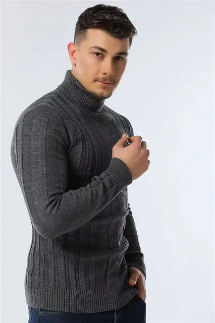 Men's Casual Warm Striped Sweater