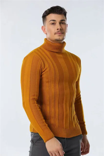 Men's Casual Warm Striped Sweater