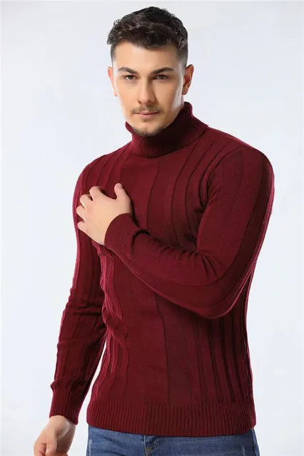 Men's Casual Warm Striped Sweater