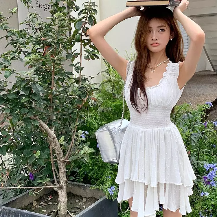 Mia White Ruffle Dress