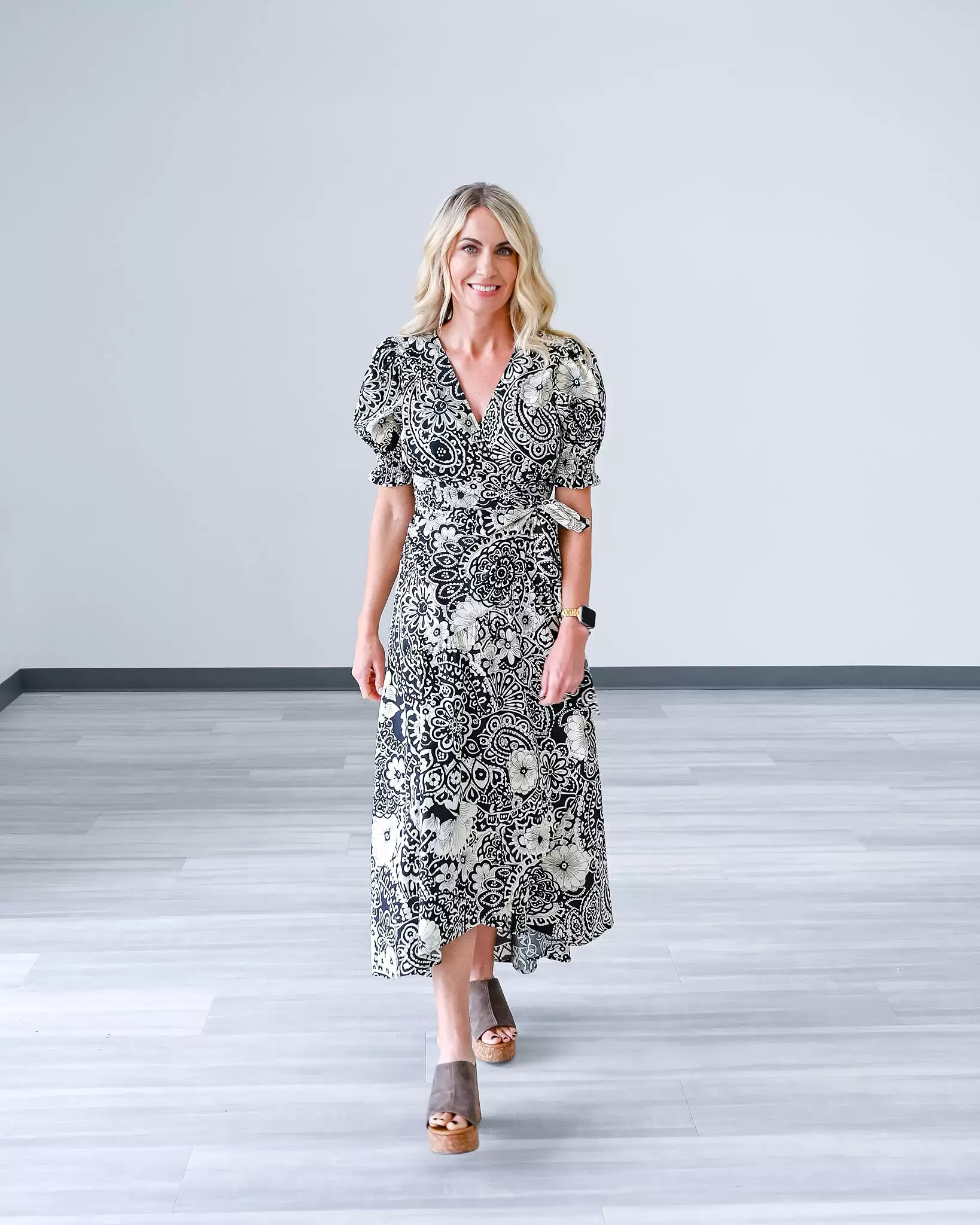 Midnight Floral Wrap Dress