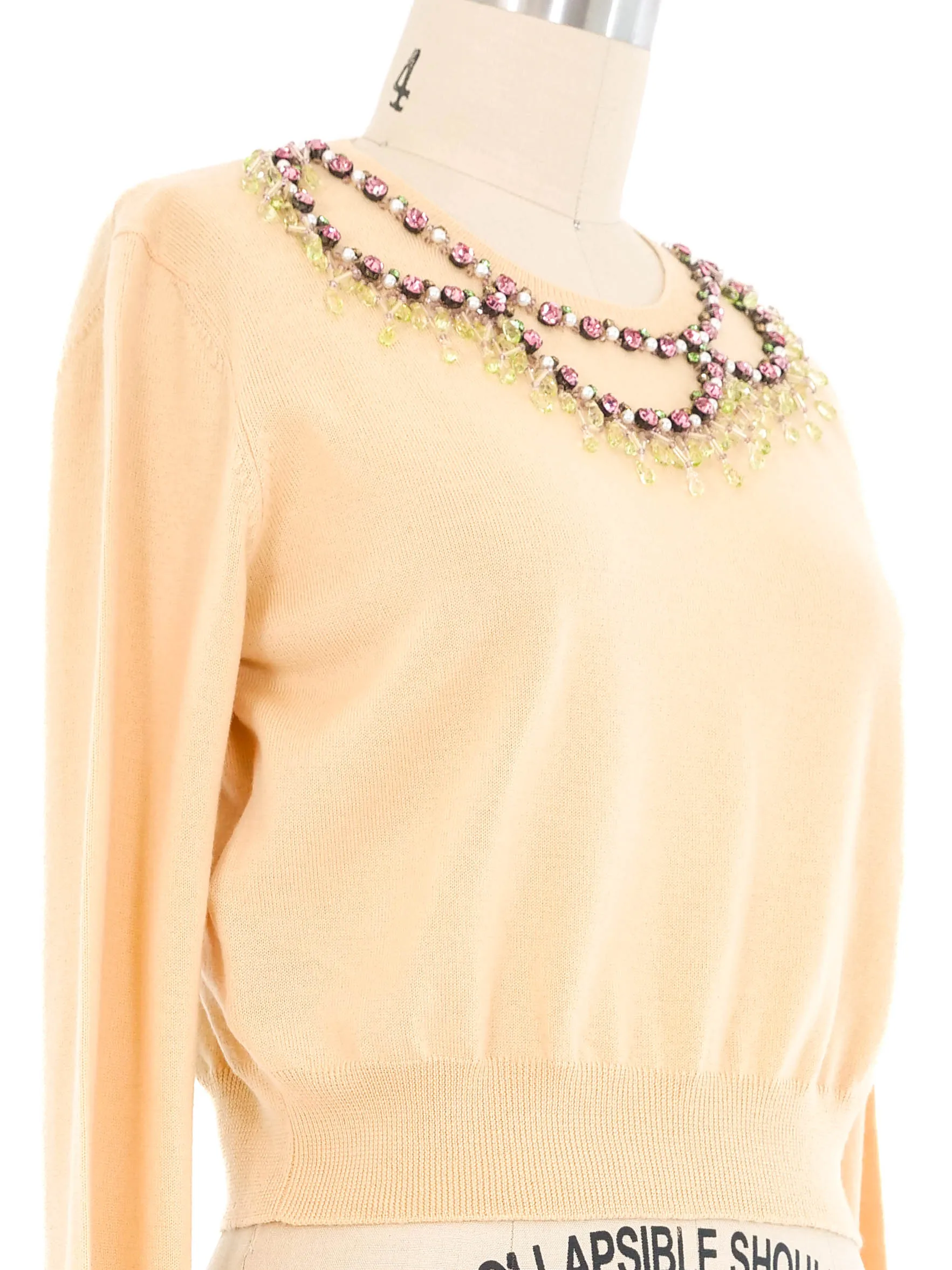 Miu Miu Embellished Cropped Sweater