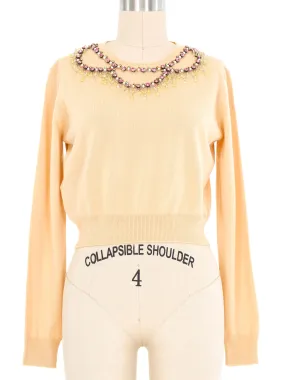 Miu Miu Embellished Cropped Sweater