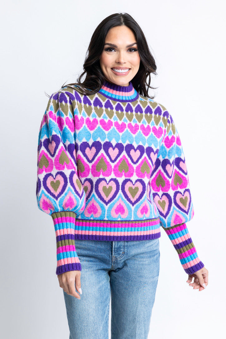 Multi Heart Novelty Sweater