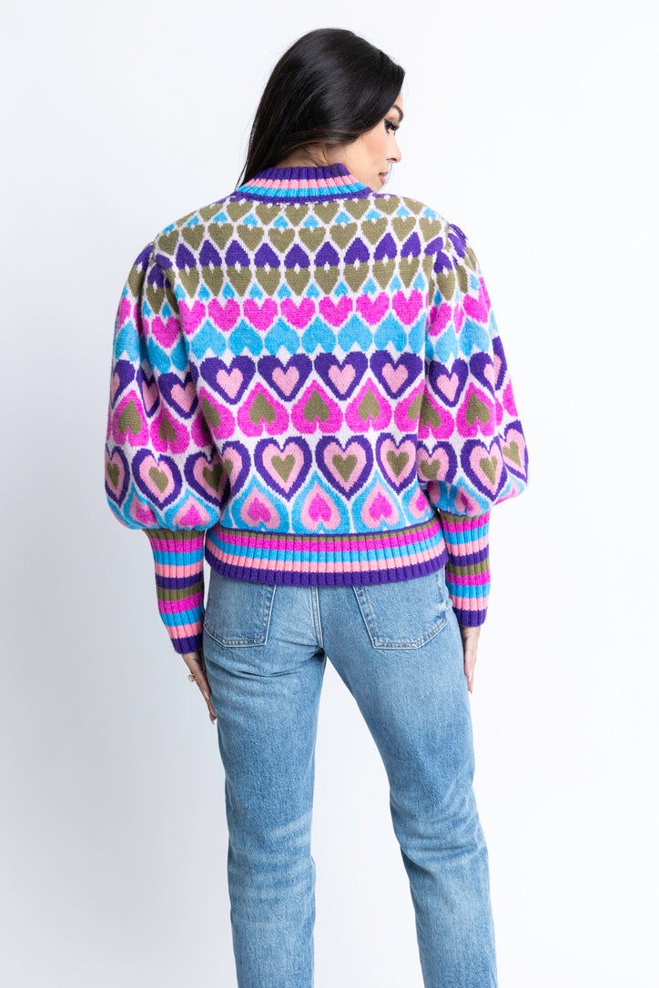 Multi Heart Novelty Sweater