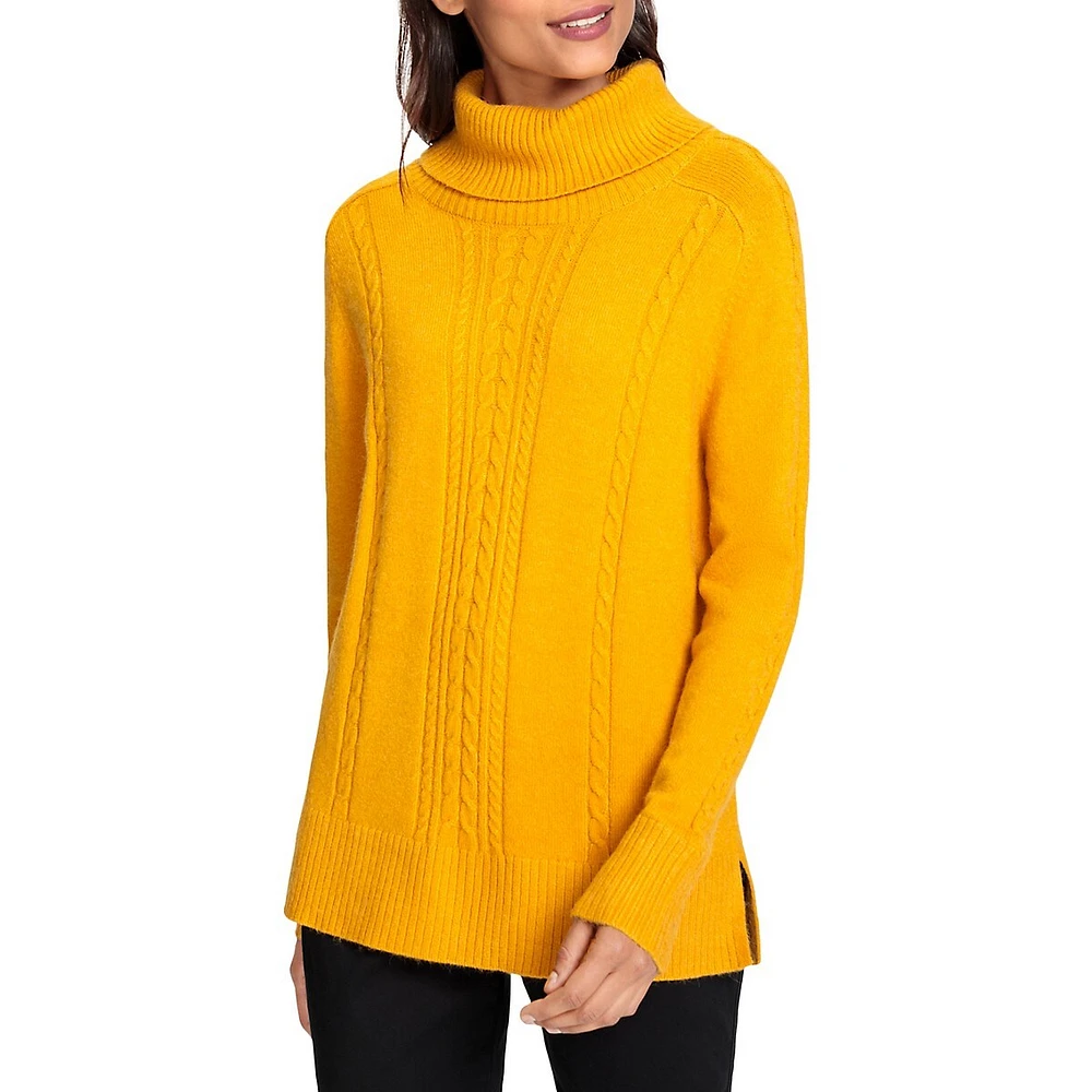 Olsen Cable-Knit Turtleneck Sweater