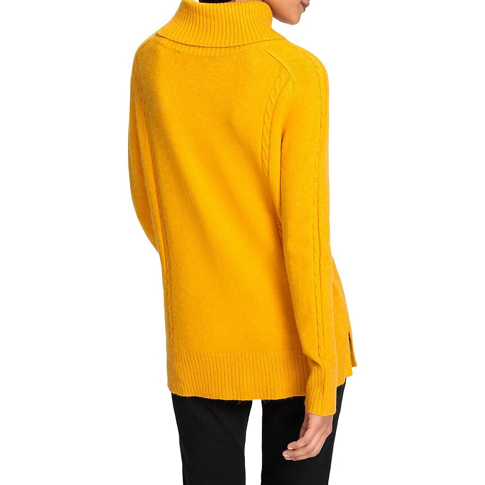 Olsen Cable-Knit Turtleneck Sweater