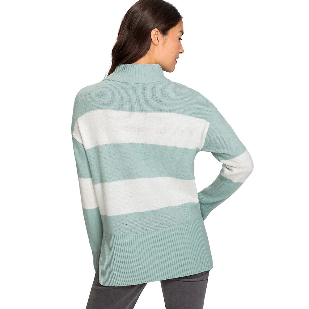 Olsen Striped Mockneck Sweater