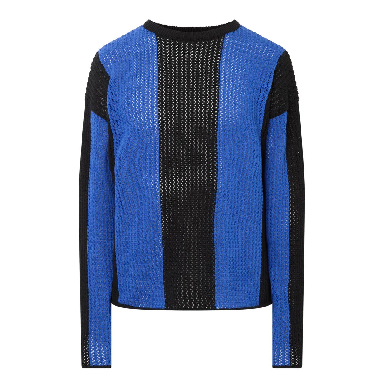 PELLADOR Inter Crochet Striped Sweater - Blue