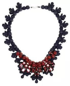 Picadilly Necklace, Blue & Garnet