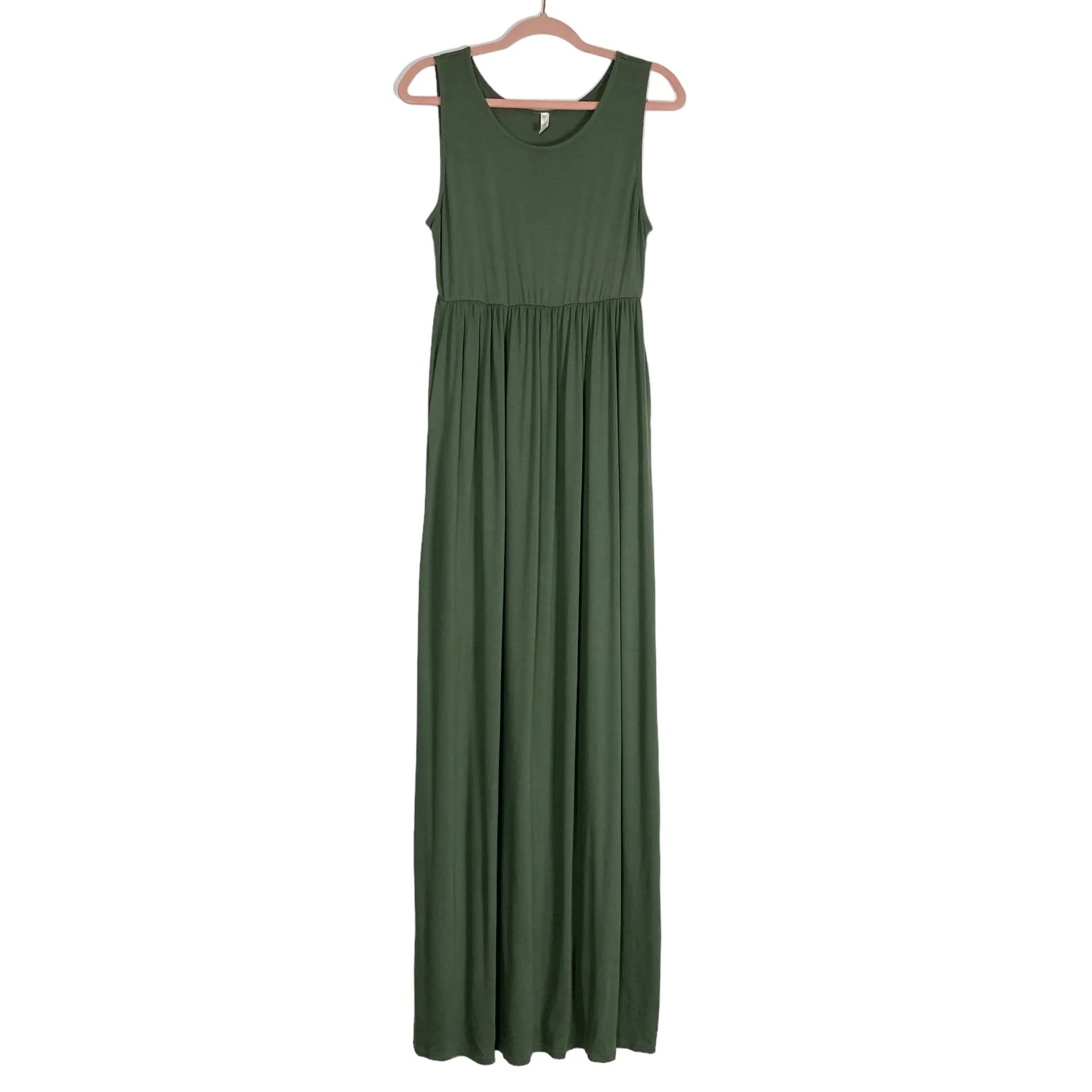 Pink Blush Olive Tank Maxi Dress- Size L