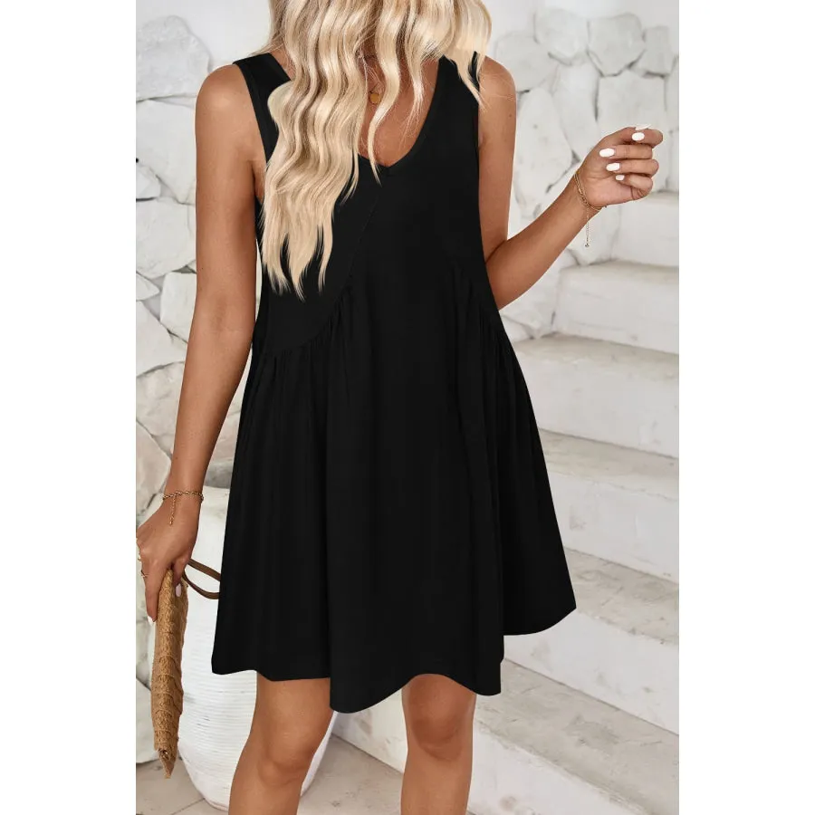 Plunge Wide Strap Mini Tank Dress