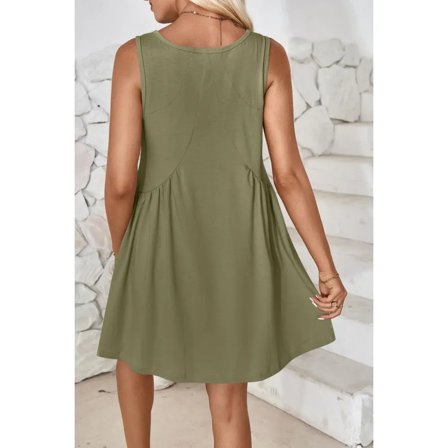 Plunge Wide Strap Mini Tank Dress