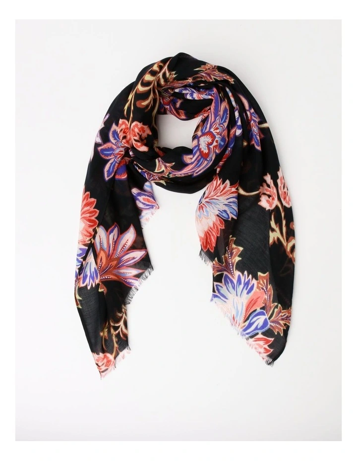 Printed Scarf in Blue